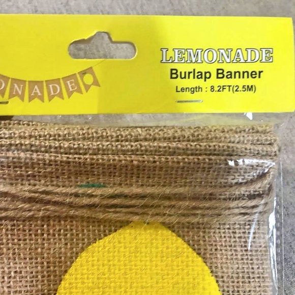 5/$20 NEW Burlap Pre-Strung Adjustable Reusable LEMONADE Banner-Lemon - Picture 4 of 6